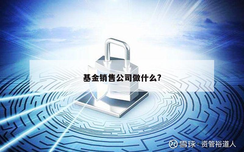 基金销售公司做什么?