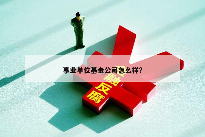 事业单位基金公司怎么样?